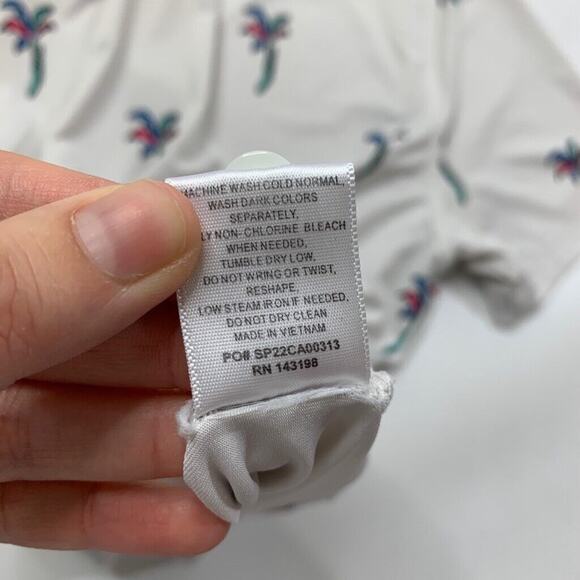 Chubbies Polo Shirt Mens M Medium Off White Palm Tree AOP Performance Golf *READ - Picture 11 of 13